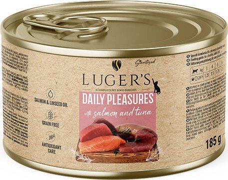 Karma mokra dla kota Luger's Daily Pleasures Sterilised z łososiem i tuńczykiem 185 g