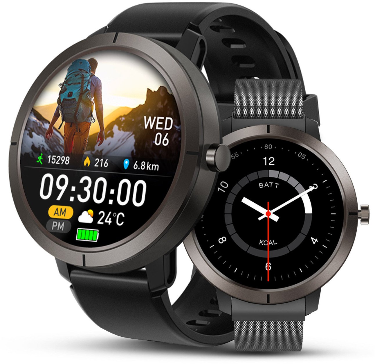 SMARTWATCH ZEGAREK Z GPS MENU PL ROZMOWY SPORT PULS IP68 SMART WATCH AMOLED