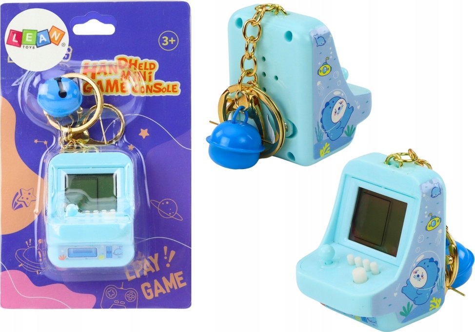 LeanToys Gra Elektroniczna Tetris Kieszonkowa Brelok Niebieska