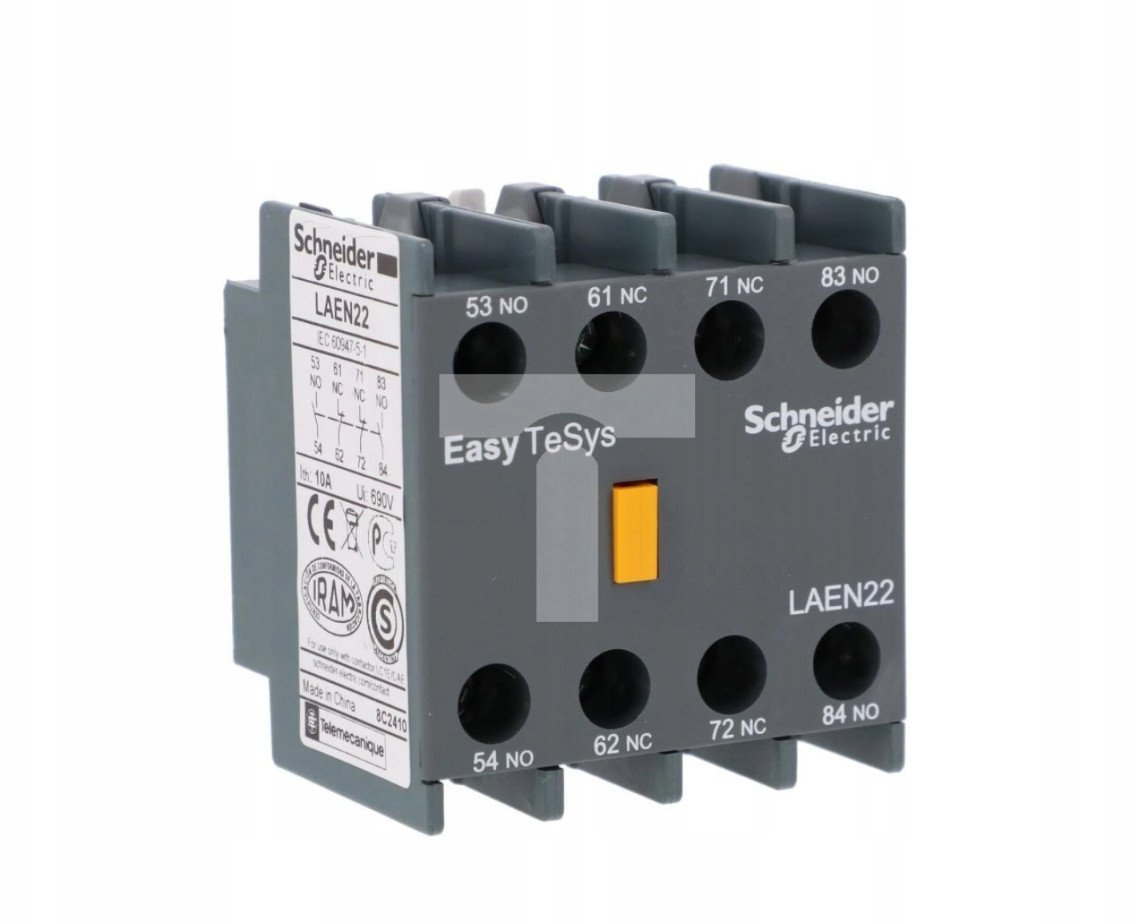 Styki pomocnicze Schneider EasyPact LAEN22 do LC1E 2NO 2NC szare