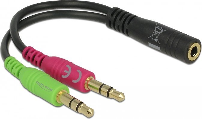 Kabel Delock Jack 3.5mm - Jack 3.5mm x2 0.1m czarny (65459)