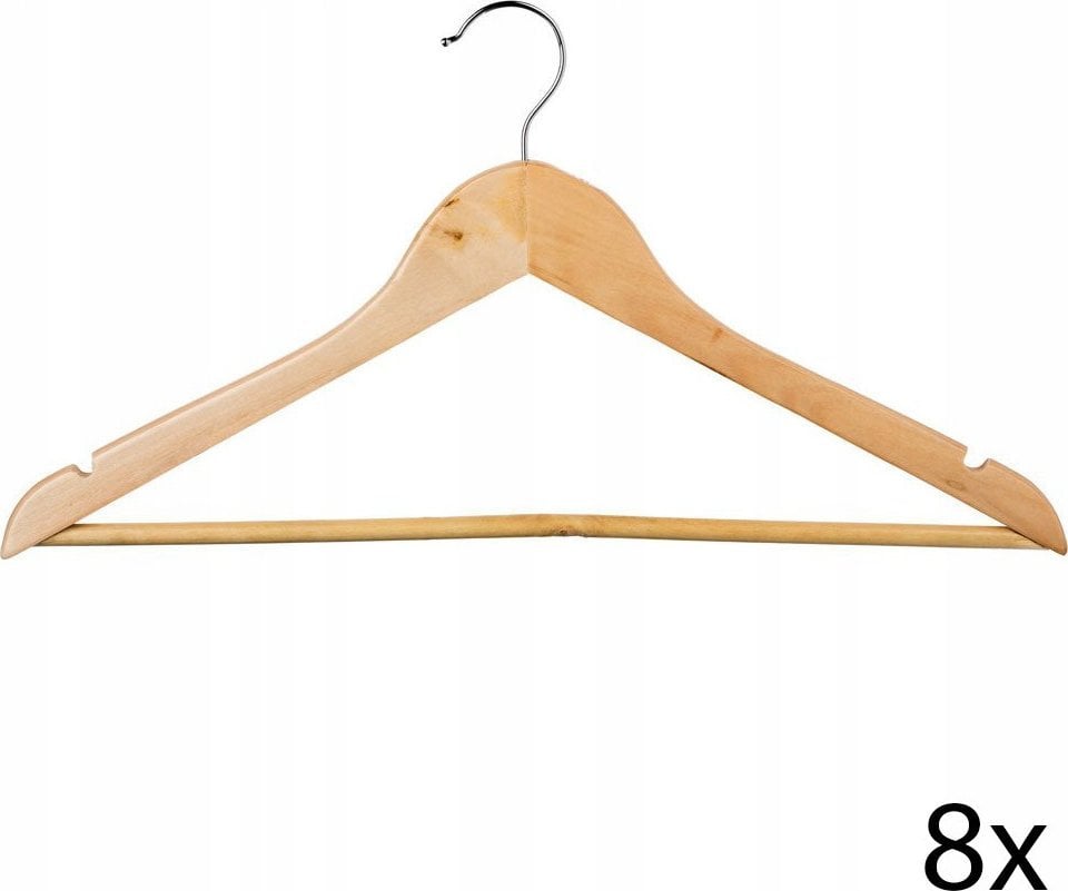5five Drewniane wieszaki na płaszcze i ubrania, 8 sztuk, ZELLER