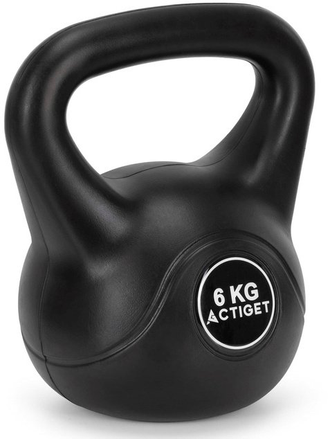 Kettlebell 6 kg odważnik, hantla do ćwiczeń ABS kula do treningu siłowego, czarny UNIWERSALNY