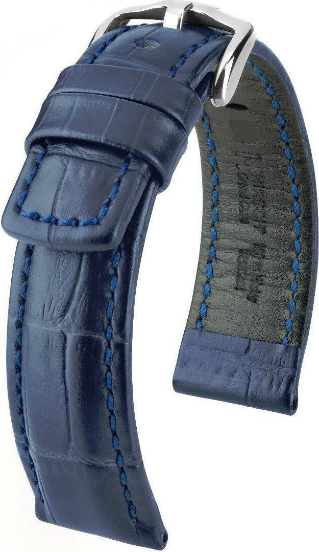 Hirsch Niebieski pasek skórzany 20 mm HIRSCH Grand Duke 02528080-2-20 (L)