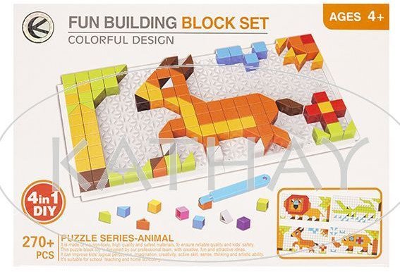 Puzzle układanka dzieci 270 elementów 4w1 ZWIERZĘTA