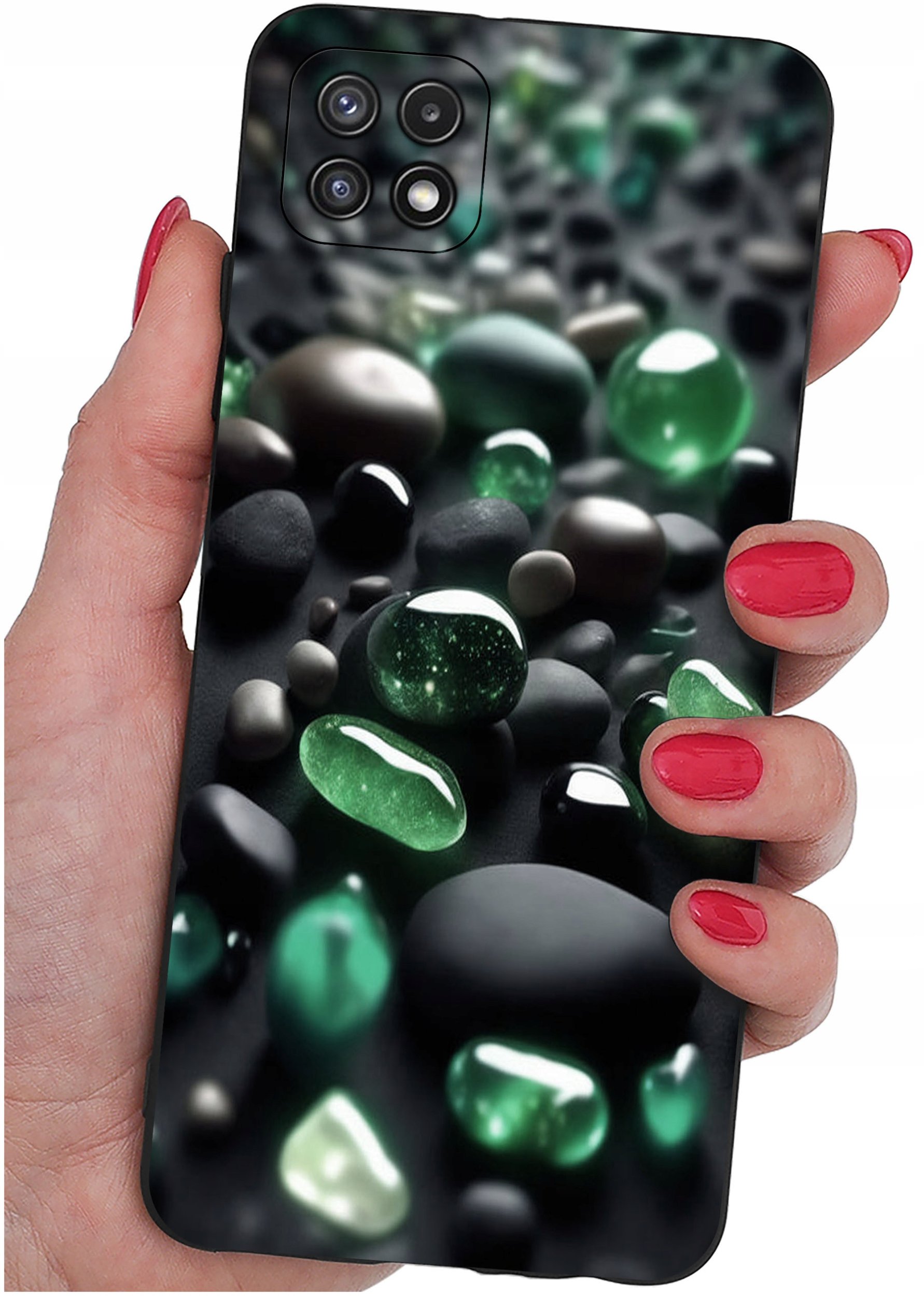 Etui do Samsung A22 5G WZORY |SILIKONOWE MATT CASE + SZKŁO 9H