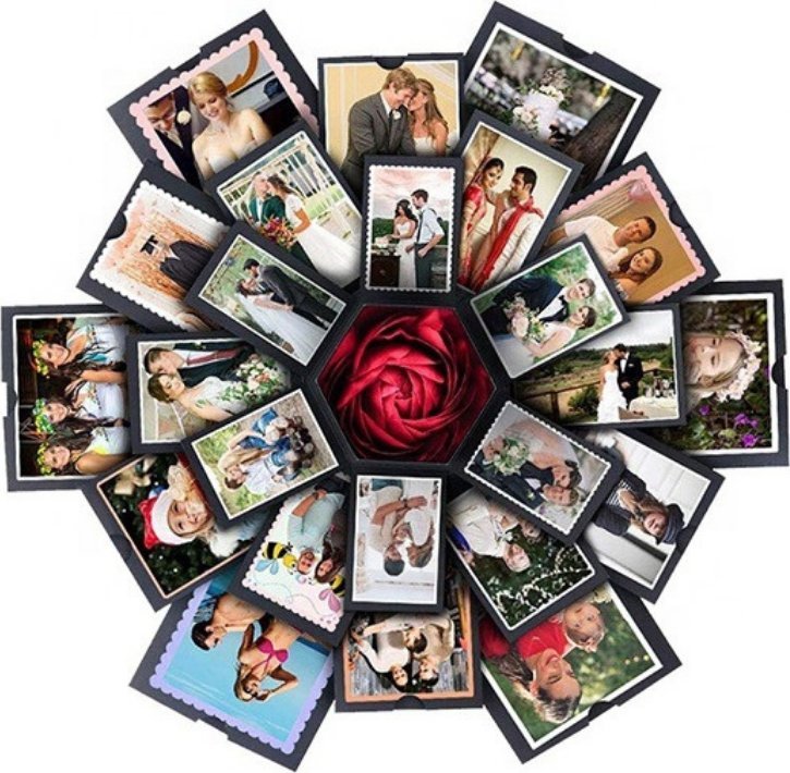 ToPrezent.pl Rozkładane Pudełko Niespodzianka - Duży Czarny EXPLODING BOX