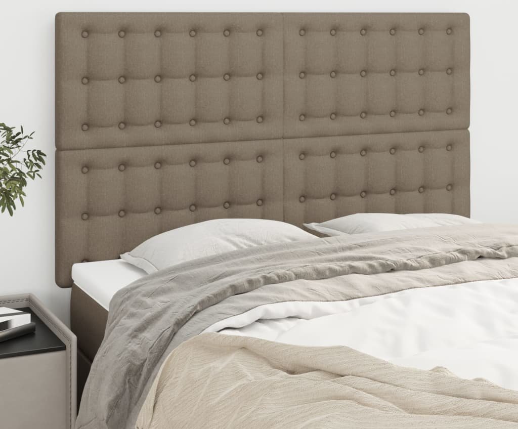 vidaXL vidaXL Zagłówki do łóżka, 4 szt., taupe, 72x5x78/88 cm, tkanina