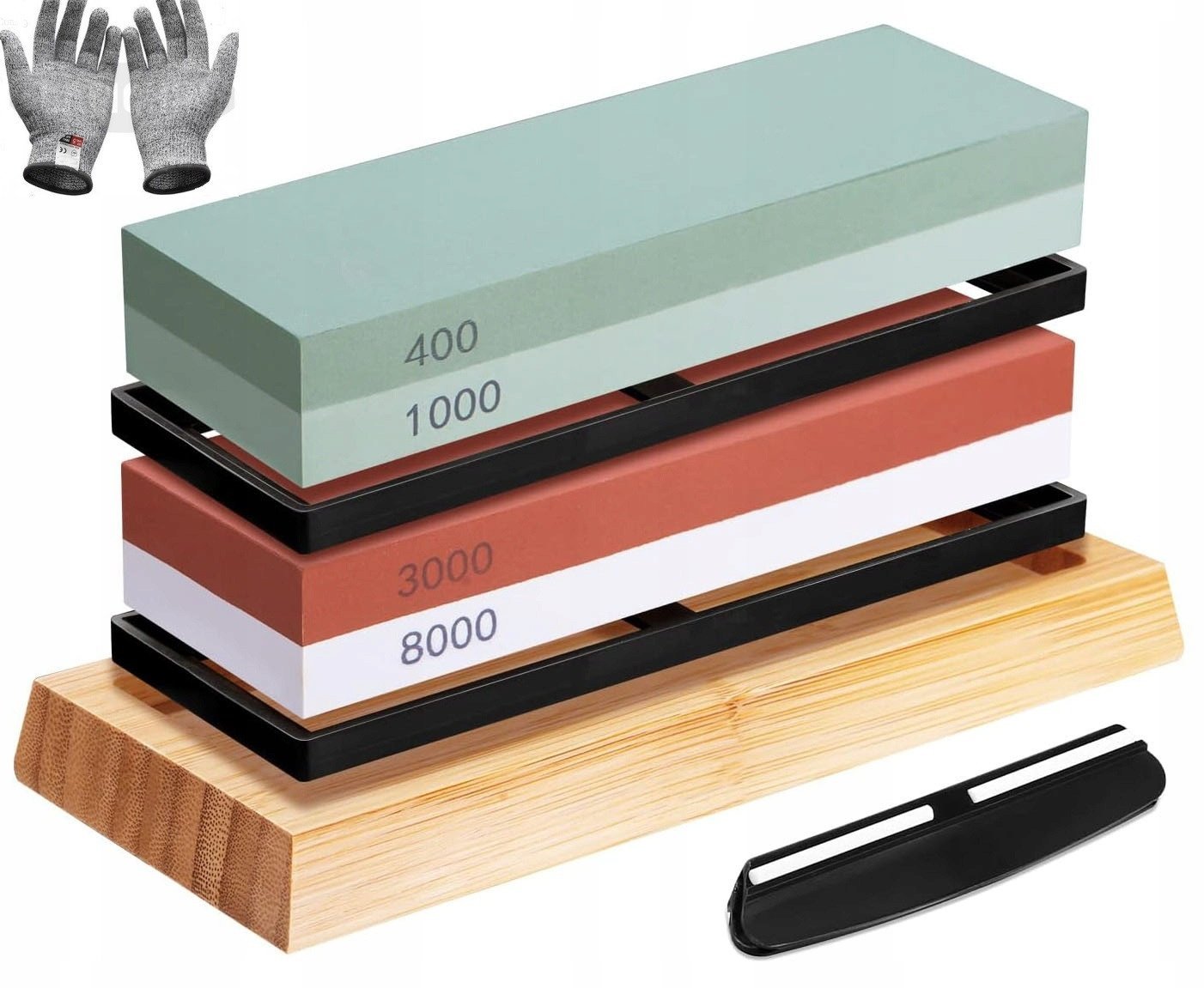 OSEŁKA KAMIEŃ WODNY OSTRZAŁKA DO OSTRZENIA NOŻY ZESTAW 400 1000 3000 8000