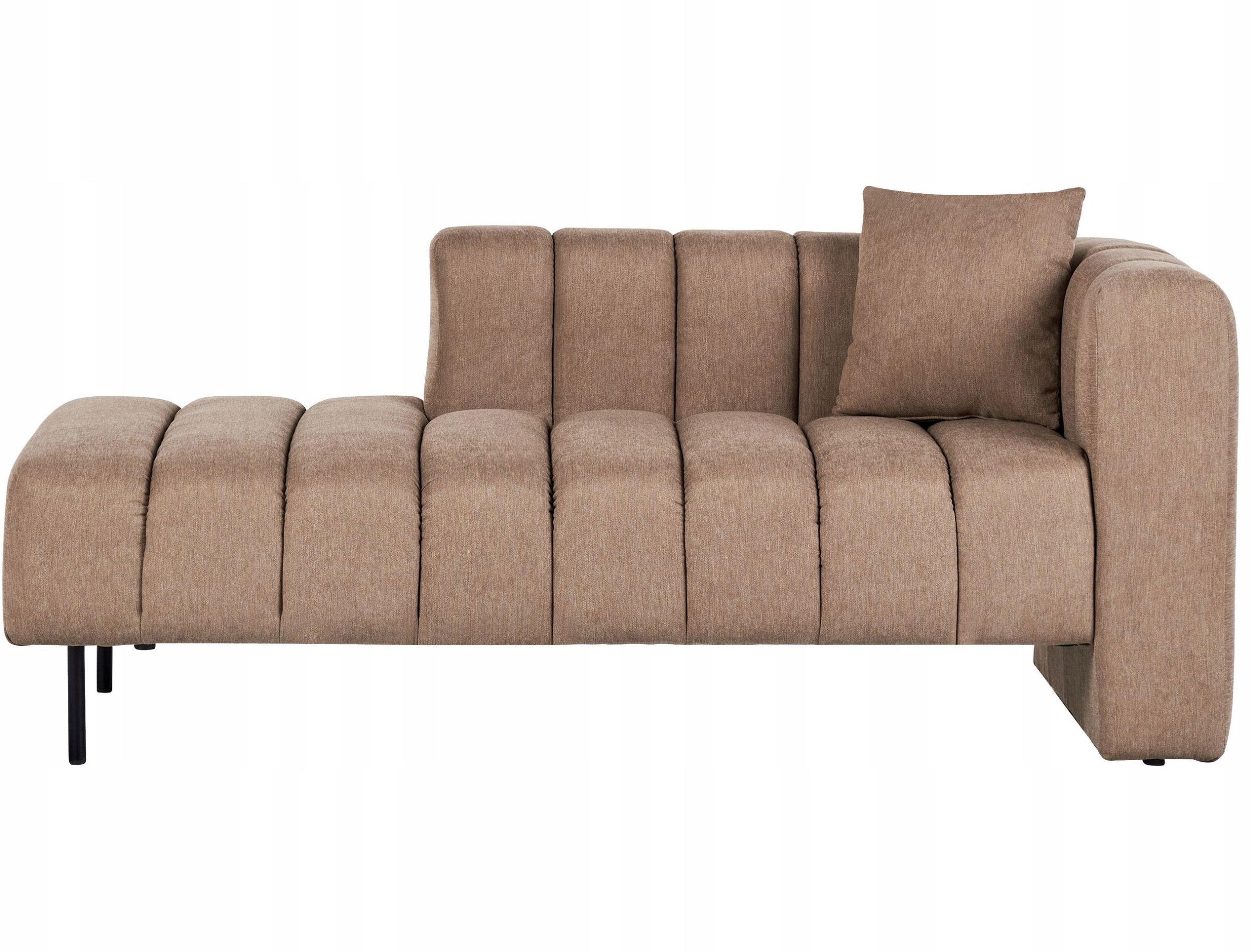 Beliani Szezlong prawostronny brązowy LANNILS