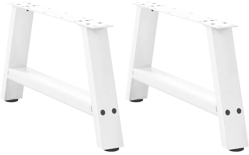 vidaXL Nogi do stolika kawowego, 2 szt., biale, 60x(30-31) cm, stal