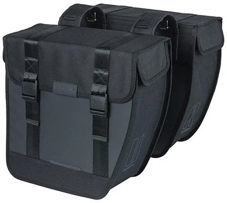 Sakwa miejska podwójna BASIL TOUR XL WATERPROOF DOUBLE PANNIER BAG 35L, Universal Bridge System, wodoodporna black (NEW)