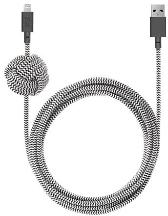 Kabel USB Native Union USB-A - Lightning 3 m Czarny Biały (NCABLE-KV-L-ZEB)