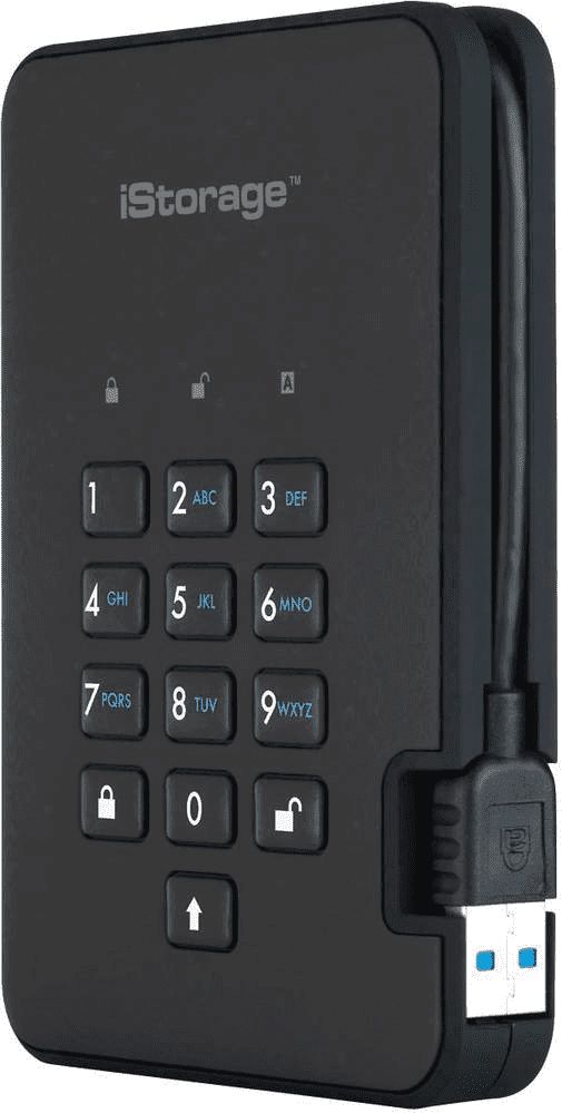 Dysk zewnętrzny HDD iStorage diskAshur2 1TB Czarny (IS-DA2-256-1000-B)