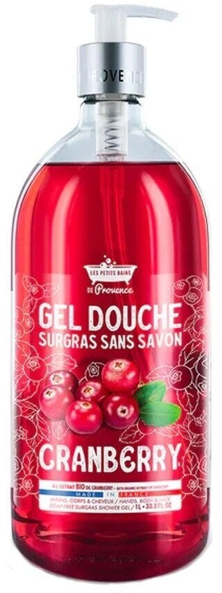 Les Petites Bains de Provence, Cranberry, Shower Gel, For Sensitive Skin, 1000 ml For Women