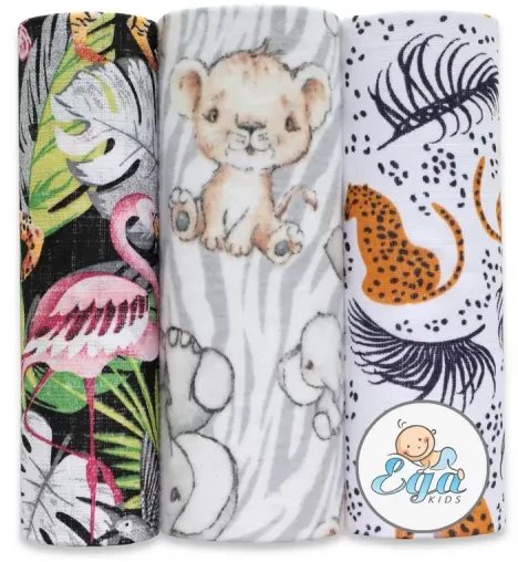 Pielucha mix 3 szt. Zestaw 4 Safari 1709 EgaKids