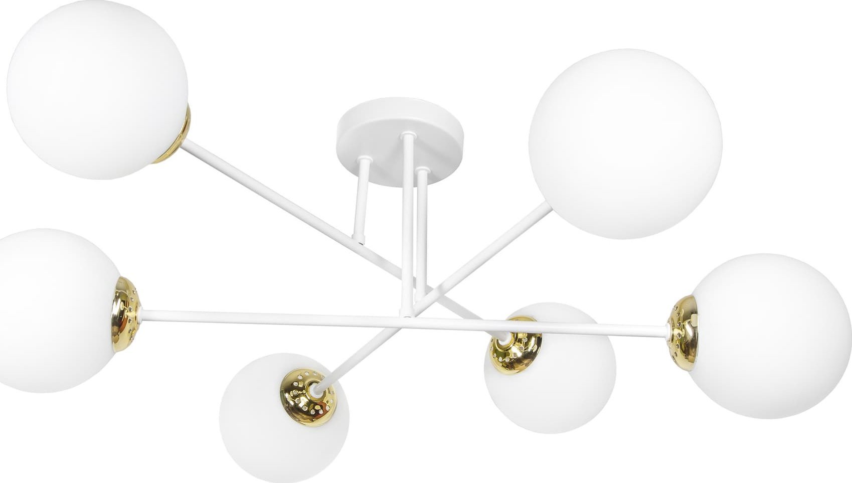 Lampa wisząca Orno LEIA 6P E27, lampa wisząca, max. 6x60W, biało-złota