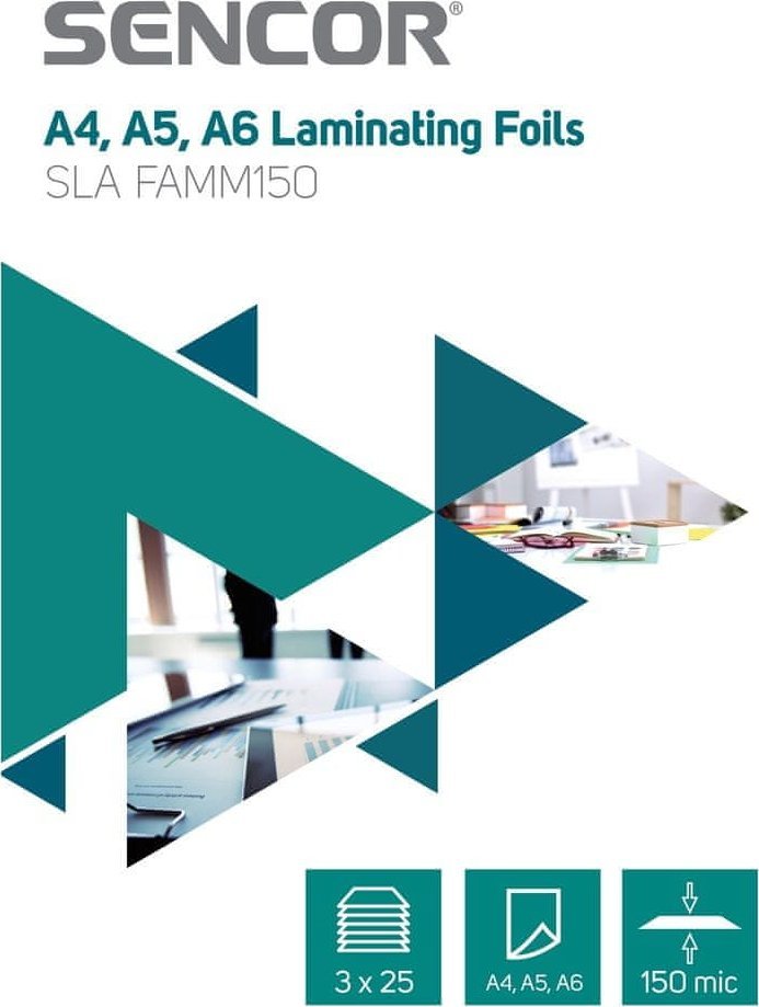 Sencor Folia do laminowania A3, A4, A6 3x25 szt. Sencor SLA FAMM150