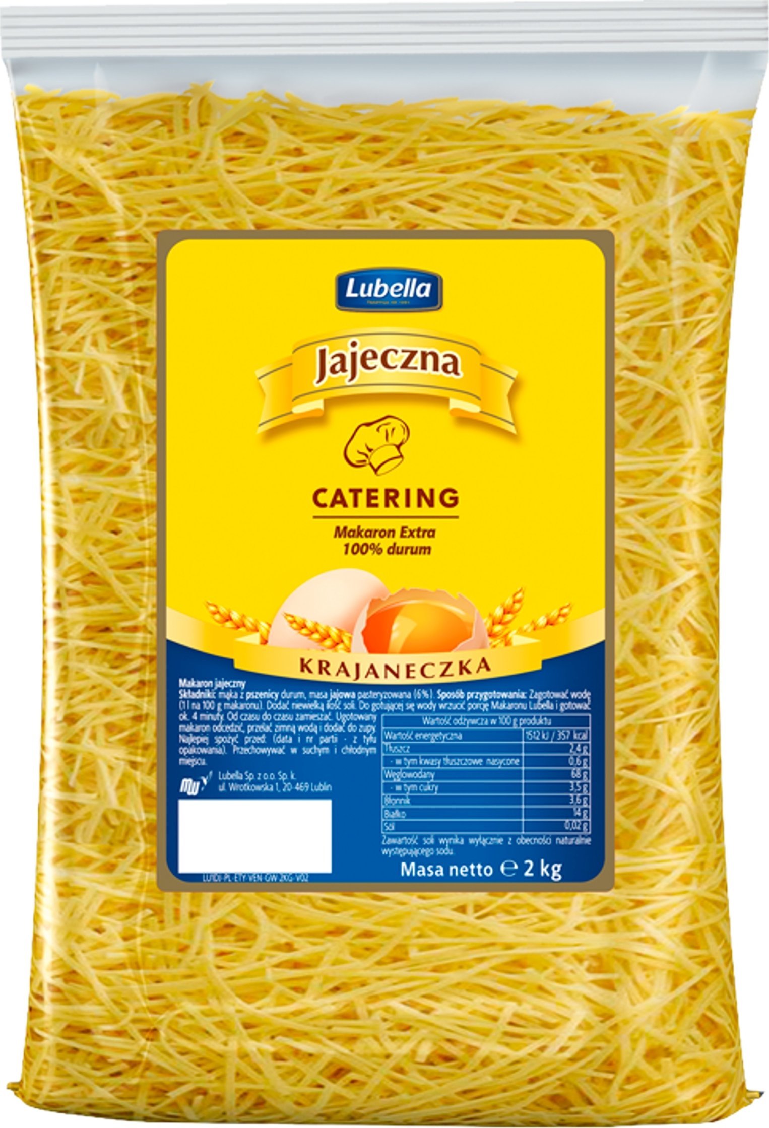 Lubella Lubella Jajeczna Catering Makaron krajaneczka 2 kg