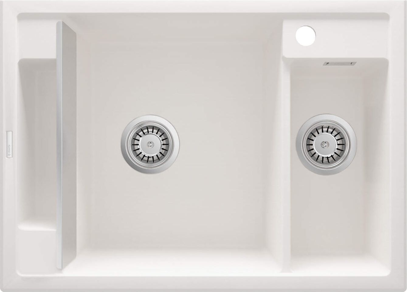 Zlewozmywak Deante MAGNETIC - granitowy magnetyczny 1.5-komorowy Biały (ZRM A503)