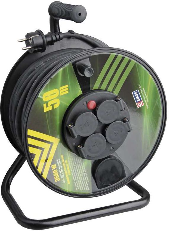 Emos Przedłużacz bębnowy z uziemieniem 4 gniazda IP44 50m (P084501)