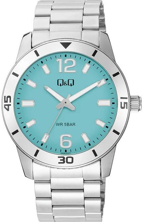 Zegarek Q&Q Q85B-001P męski wodoszczelny turkusowa tarcza .