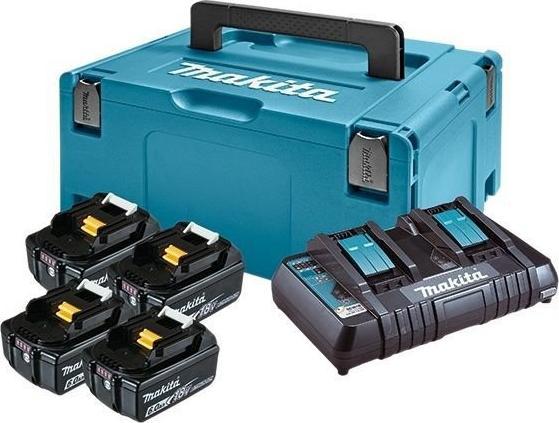 Makita ZESTAW ZASILAJĄCY 18V MAKPAC (4*BL1860B+DC18RD) (UN3480)