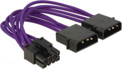 Delock Molex x2 - ATX/EPS 8-pin, 0.15m, Fioletowy (83703)
