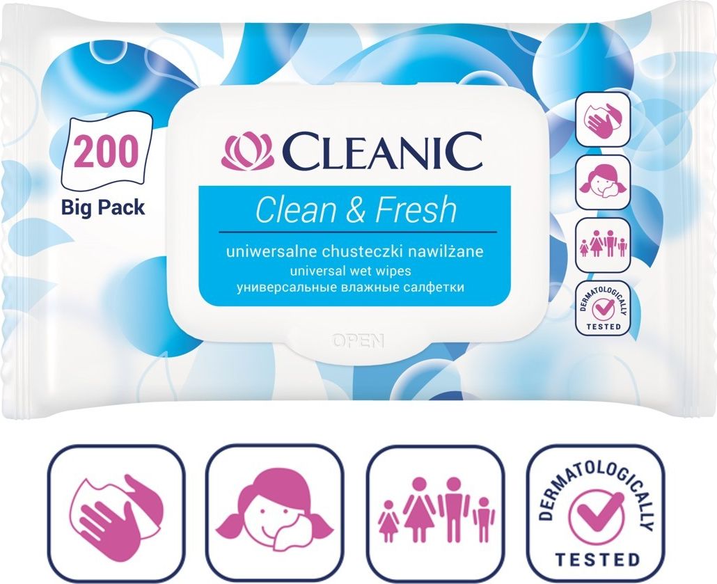 Cleanic Clean&Fresh Chusteczki Odświeżające 200 sztuk