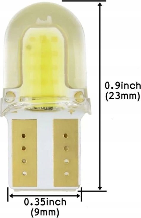 Tech-Led Mała T10 W5W ŻARÓWKA cob 3 W ZIMNY SILIKON WWA
