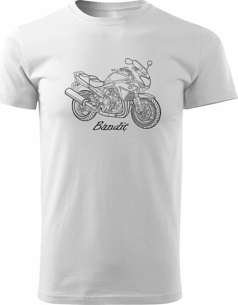 Topslang Koszulka na motor motocyklowa Suzuki Bandit 600 1200 750 męska biały REGULAR L