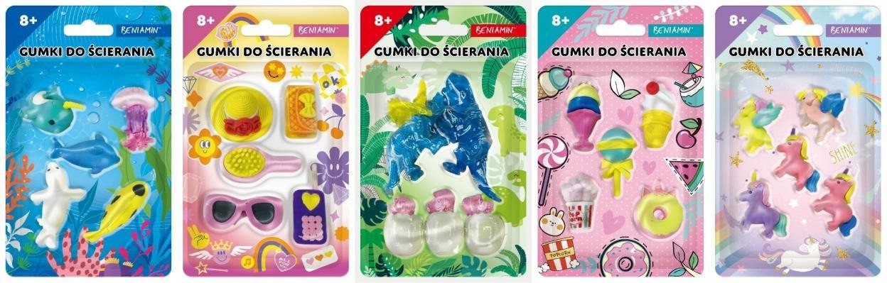 Beniamin Gumki do ścierania mix