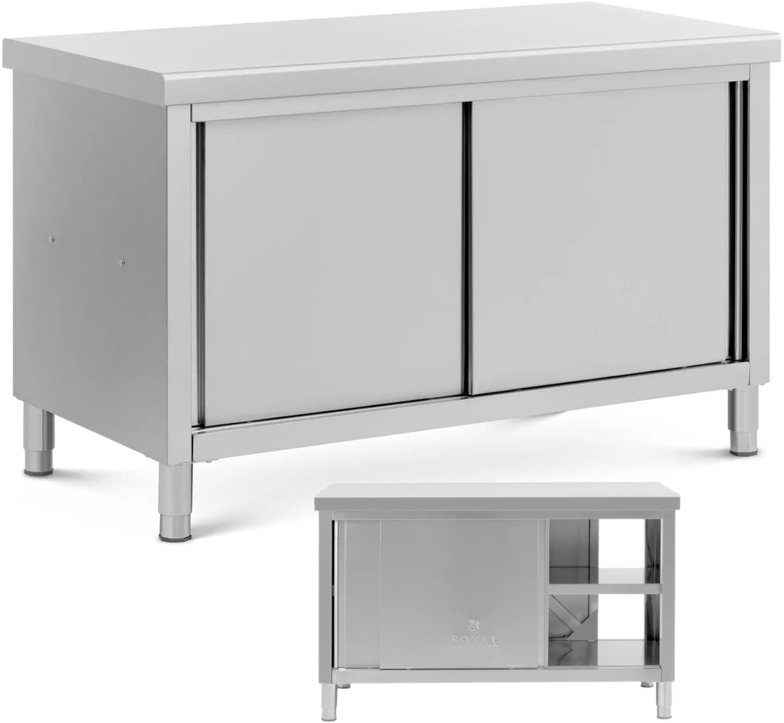 Stół blat roboczy centralny z szafką przelotową STAL 140 x 70 cm