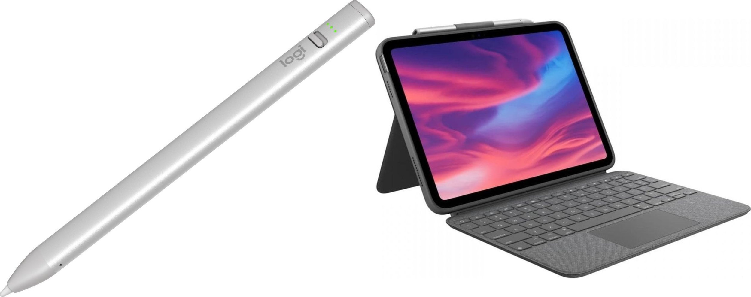 Rysik Logitech Crayon - SILVER (914-000074) + Etui Combo Touch do iPad (10th gen) Szare (920-011441)