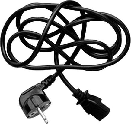 Kabel zasilający Logo Kabel sieciowy 230V zasilacz, CEE7 (widelec)-C13, 2m, VDE approved, czarny, Logo, 5 pack (economy), cena za 1 kus