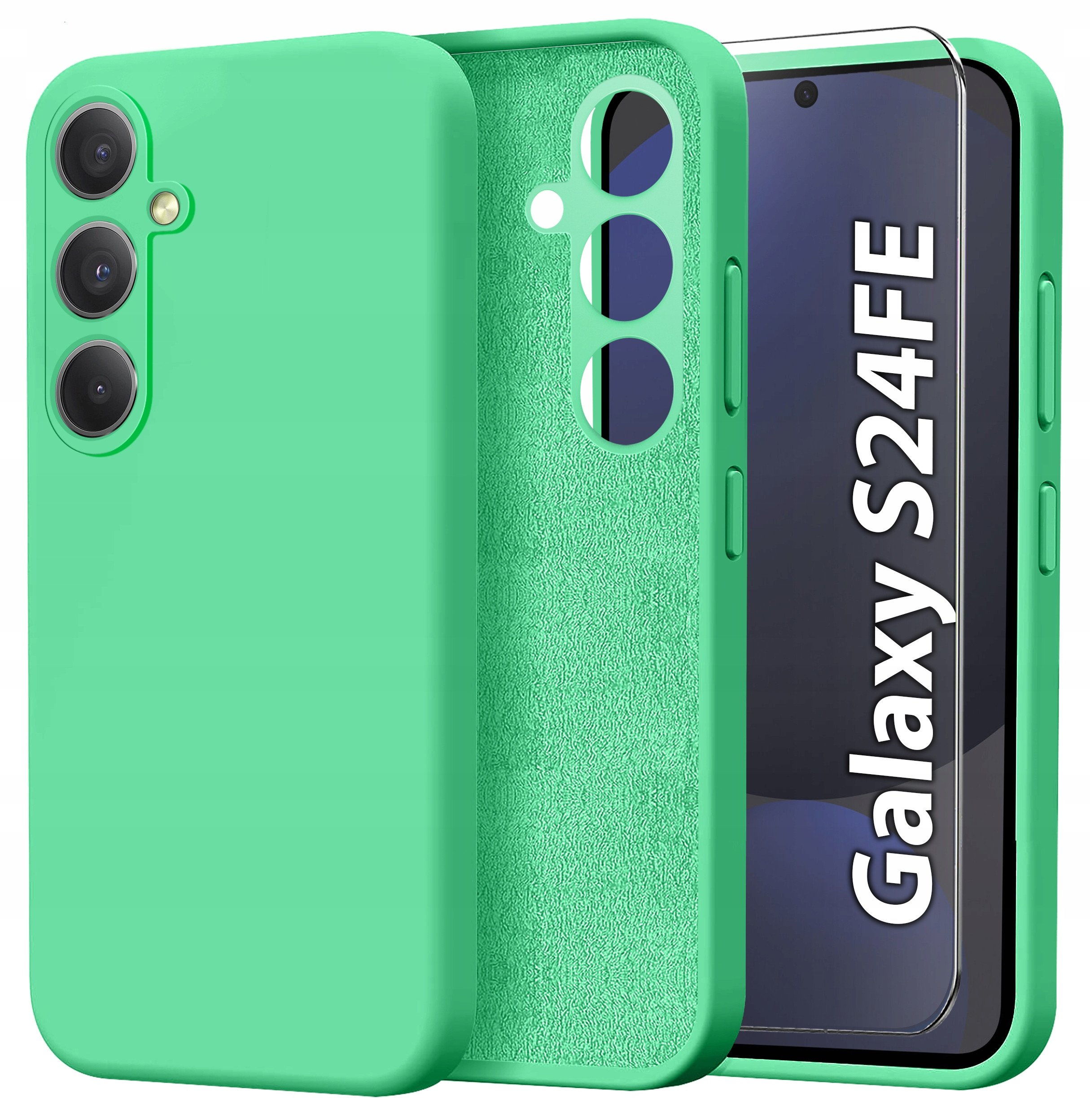 Etui do Samsung Galaxy S24 FE CASE Silicone ELASTYCZNE + Szkło OCHRONNE 9H