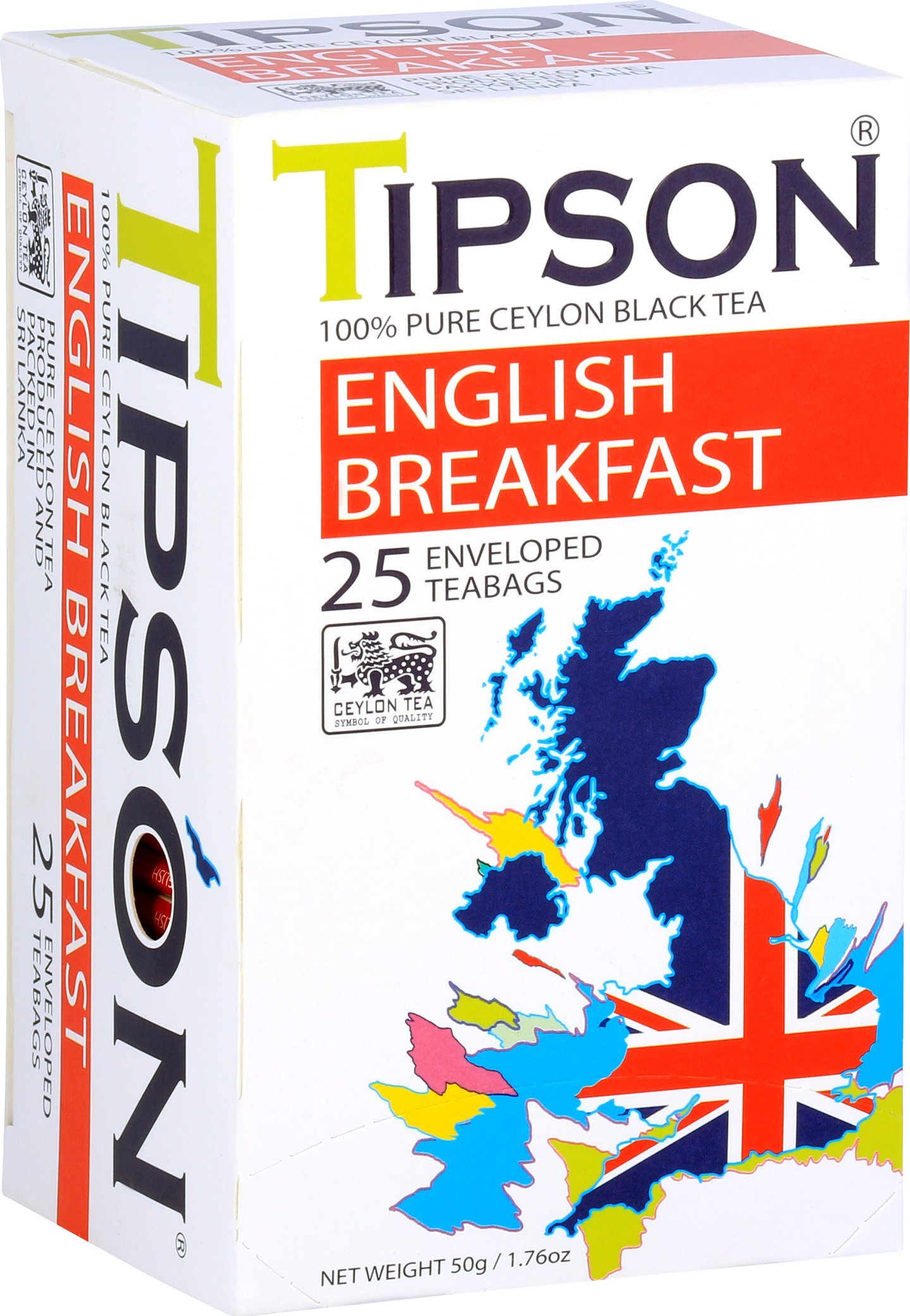 Tipson Tipson ENGLISH BREAKFAST czarna herbata cejlońska śniadaniowa BOPF - w kopertach 25 x 2 g