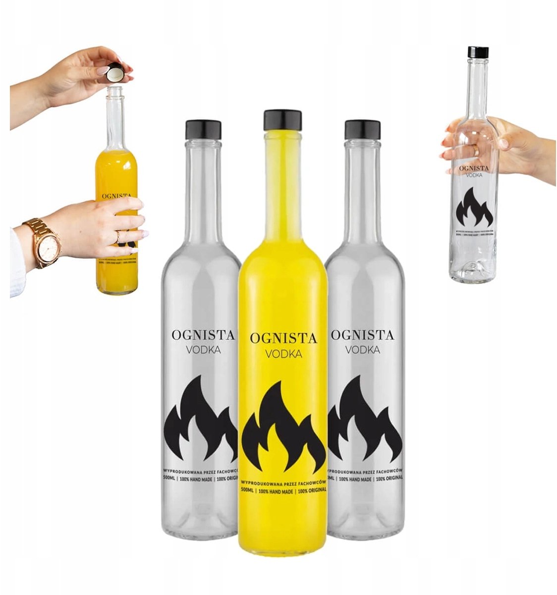 Bimberek 5x Butelki FUTURA 500 ml OGNISTA VODKA na BIMBER ALKOHOL NADRUK