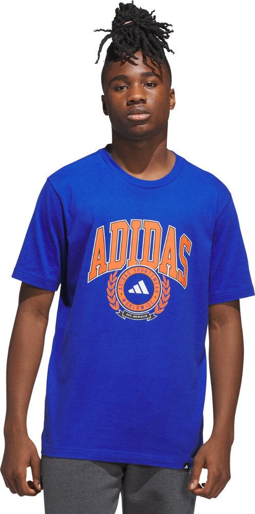 Koszulka męska adidas Varsity Crest niebieska JN2515 S