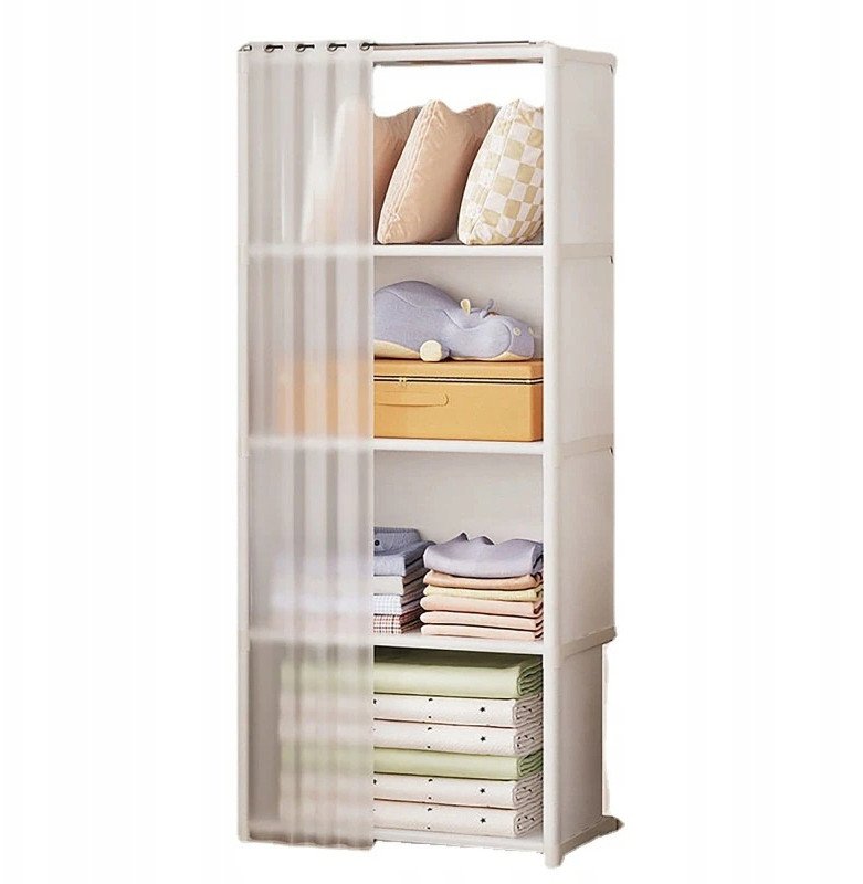 SZAFA Modułowa SKŁADANA Wieszak GARDEROBA na UBRANIA Metalowa 155x28x40 cm