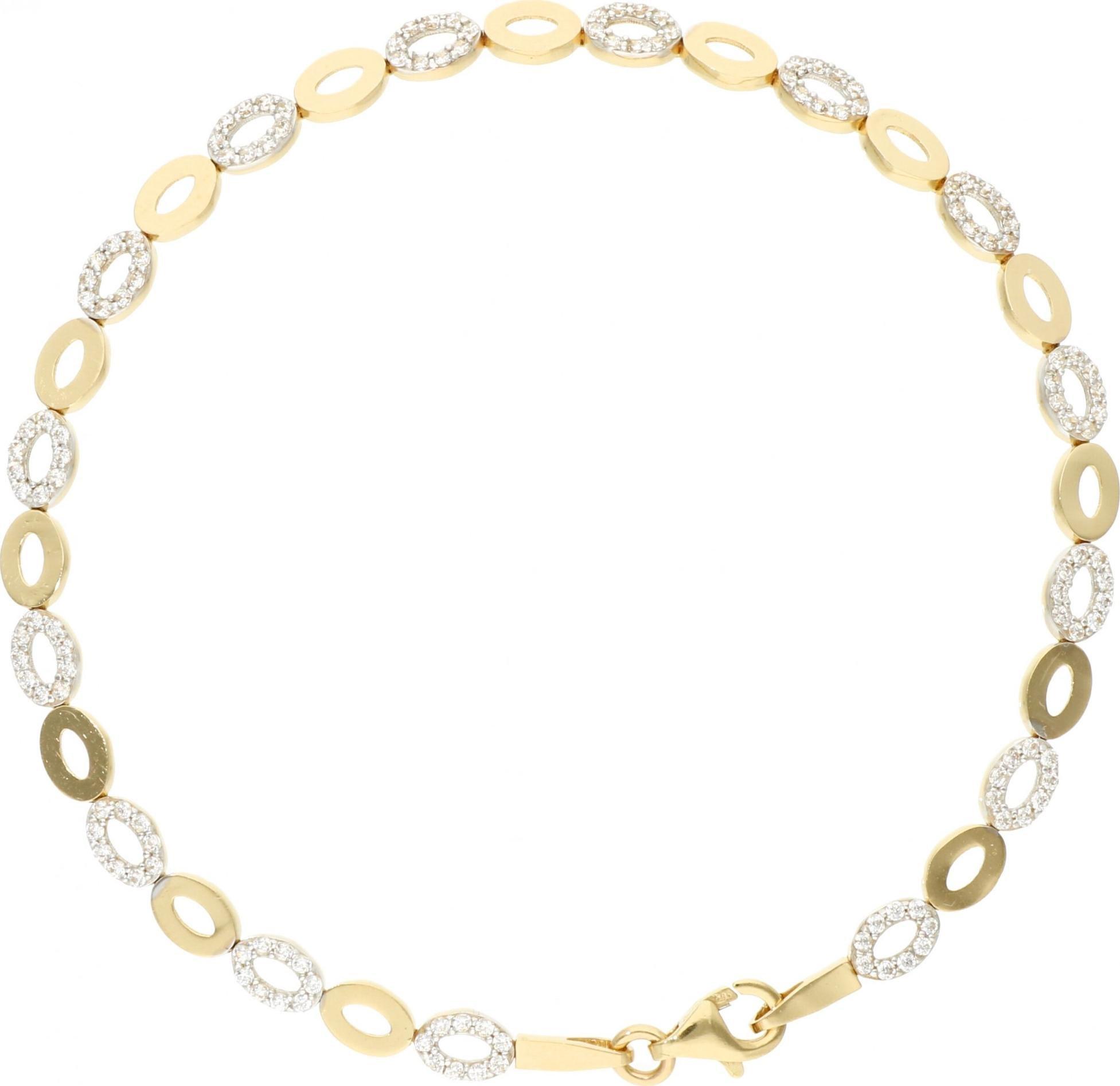 Rosanto Ponadczasowa złota bransoletka z cyrkoniami 18 cm 585 14k