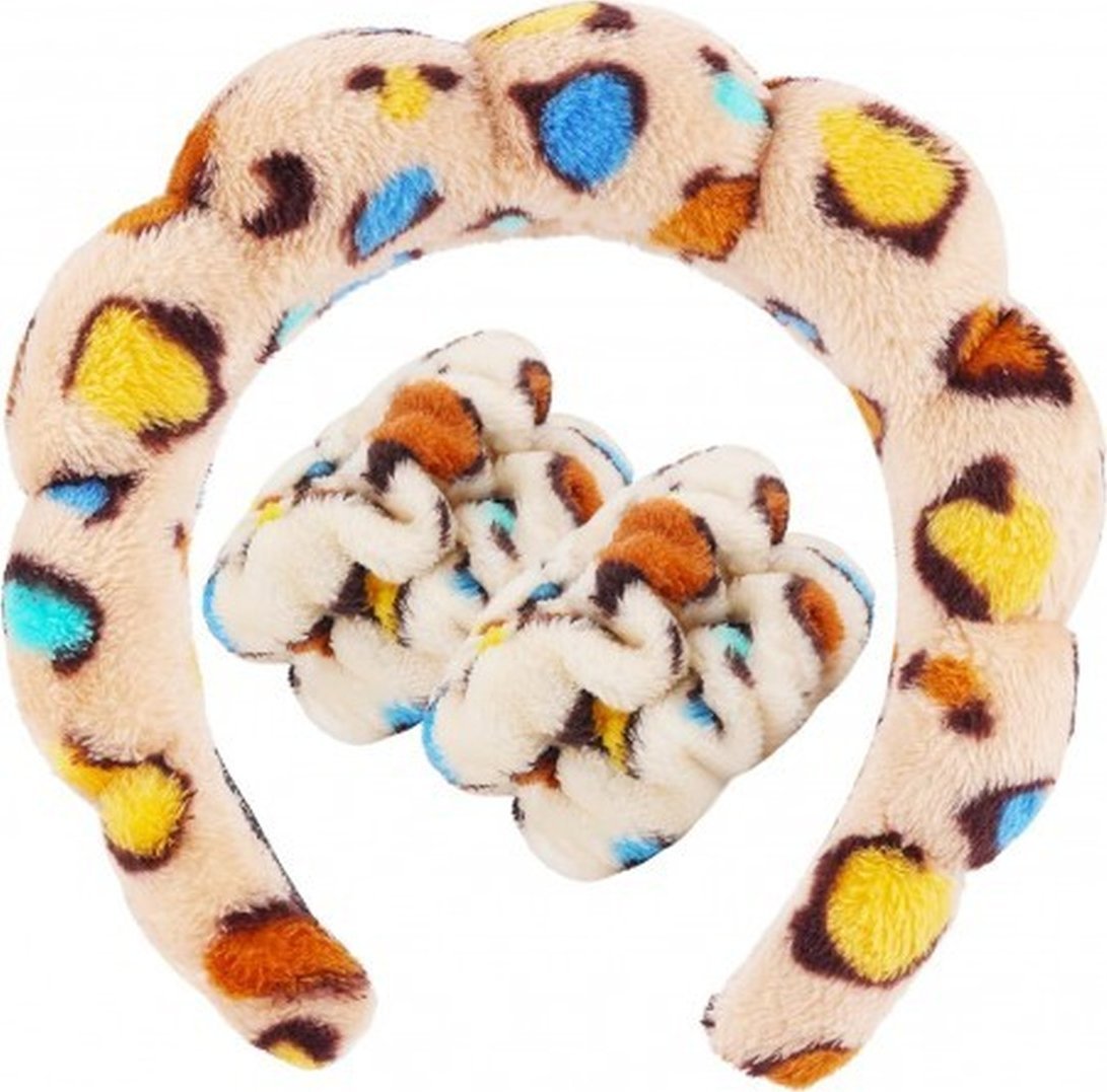 Ecarla Zestaw opasek kosmetycznych na głowę i nadgarstki o537pan