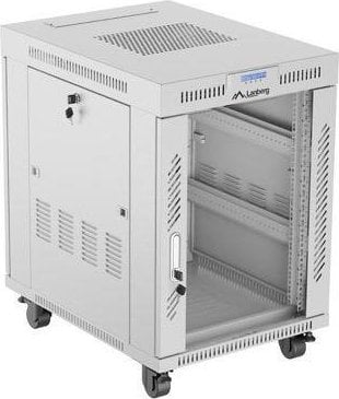 Lanberg Szafa instalacyjna Rack stojąca 19" 15U 600x800 szara drzwi szklane LCD Lanberg (flat pack)