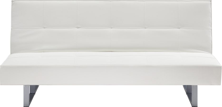 Shumee Sofa rozkładana ekoskóra biała DERBY