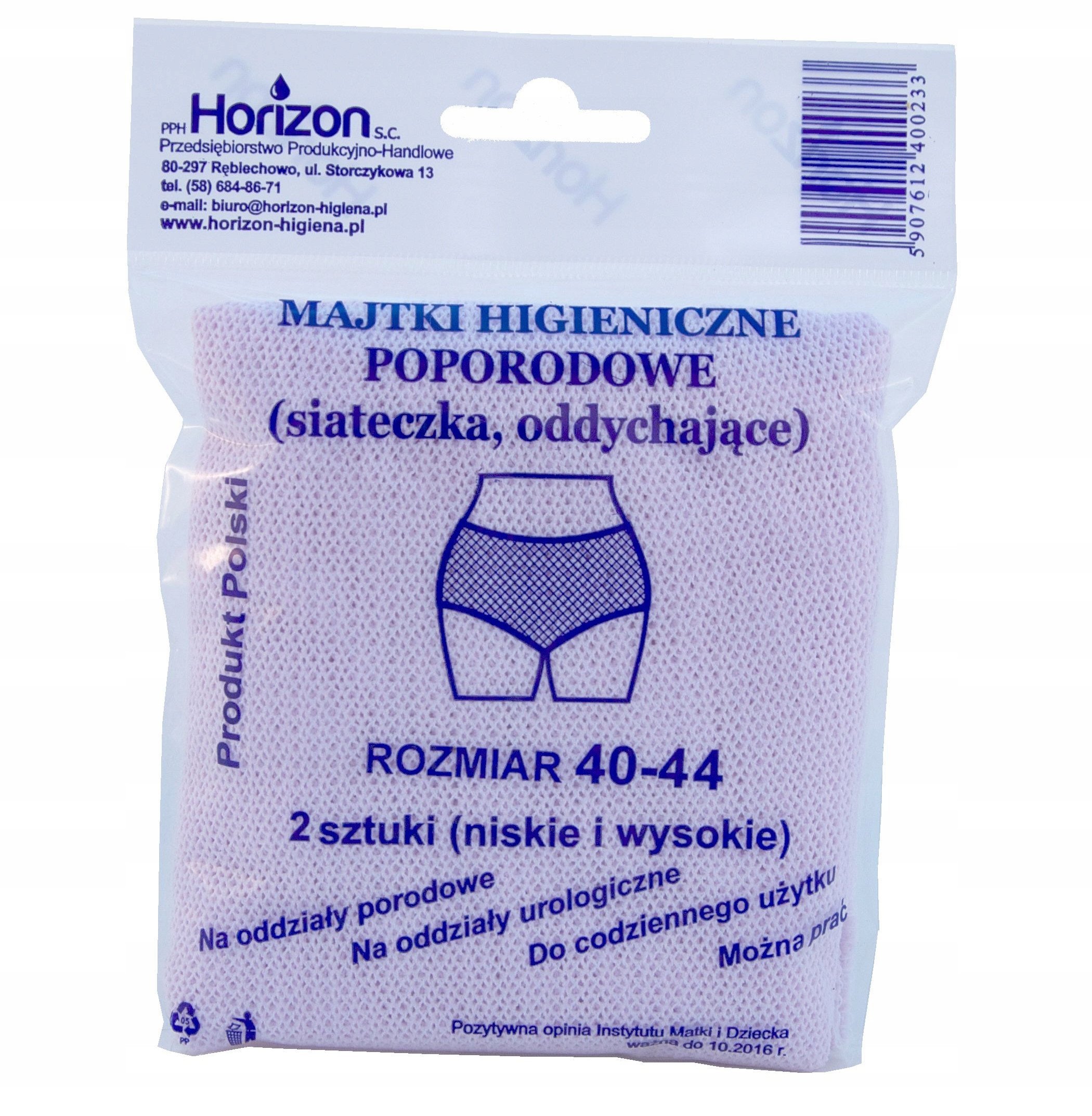 HORIZON-MAJTKI POPORODOWE SIATKA 40-44 A 2SZT