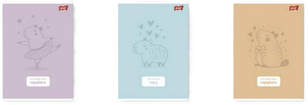 Zeszyt A5/32K kratka Kapibara Pastel (15szt) EDUKAMP