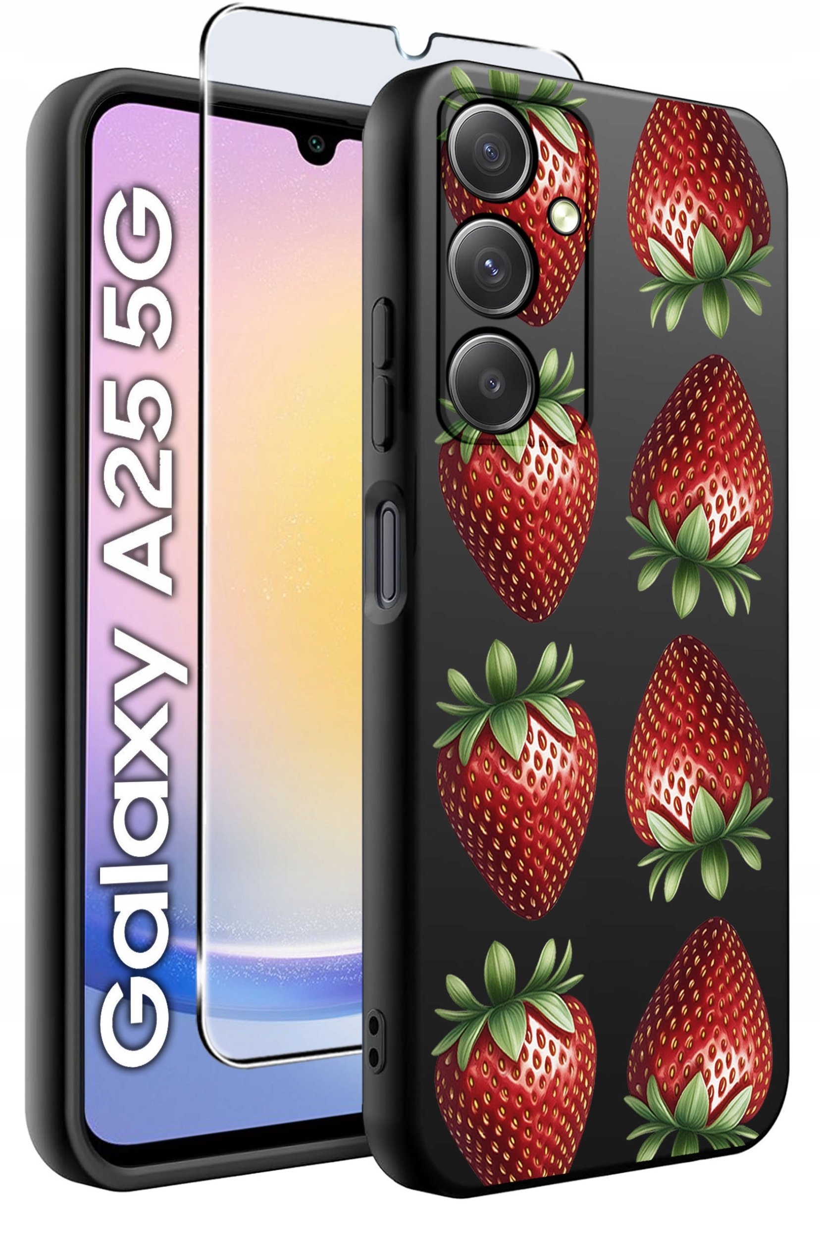 ETUI do Samsung A25 5G WZORY | SILIKONOWE MATT CASE + SZKŁO HARTOWANE 9H