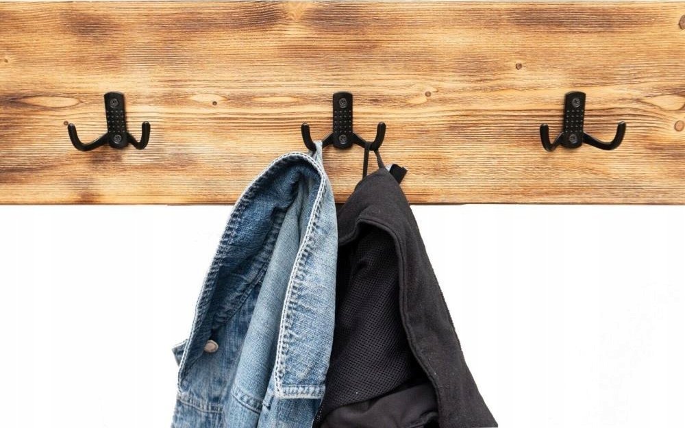 vidaXL WIESZAK ŚCIENNY NA UBRANIA Z HACZYKAMI DREWNO 60CM