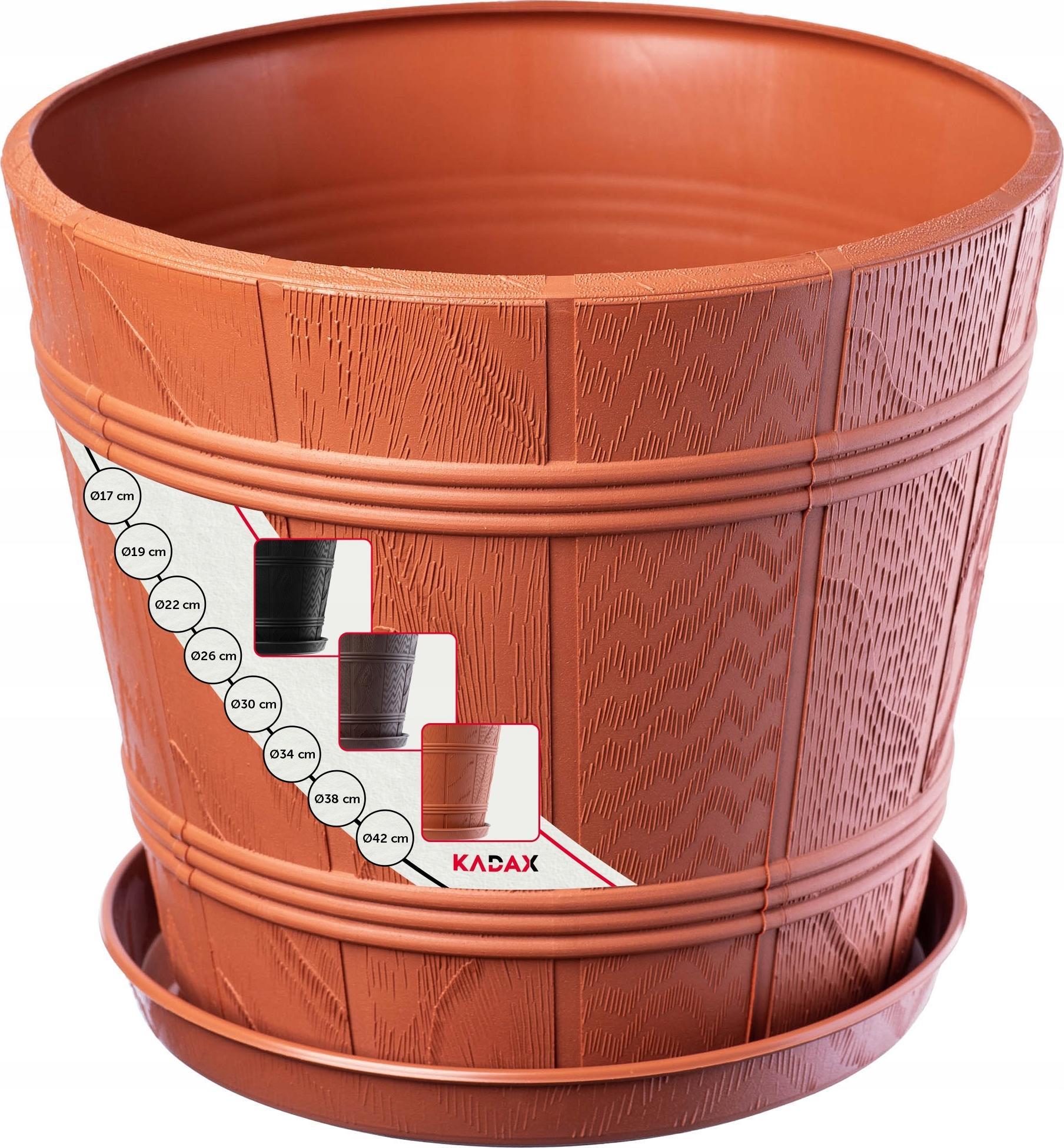 Kadax DONICZKA OSŁONKA Z PODSTAWKĄ DONICA TERAKOTA 22cm