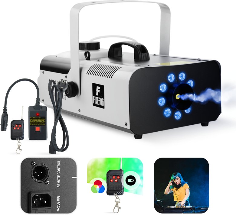 Wytwornica dymu z LED RGB 1500W Eagle 1500LED dwa piloty/ Firefog one size